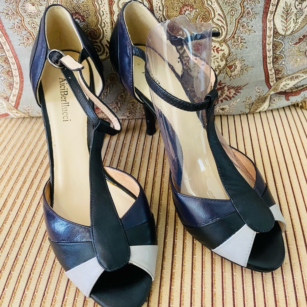 AB Studio Black and White Heels